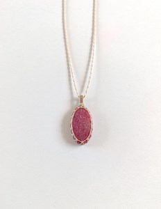 Rhodonite - Collier / pendentif en macrame Bijoux ethnique pierre naturelle boheme chakra energie hippie style bobo nature - Etsy France