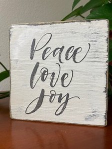Rustic Shabby Chic Vintage Peace Love Joy Shelf Sitter Sign - Etsy