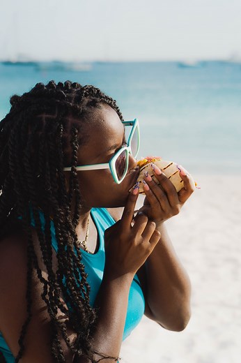 Name a sweeter feeling than eating yummy food on the beach! 🌮🏖️ We're open from Thursday to Sunday, 11am - 7pm! . . . #lifesabeach #copacabanaBarbados #foodie #beachdays #yum #lifesabeach | Copacabana Barbados