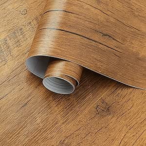 24"X79" Distressed Wood Contact Paper - Vintage Wood Grain Peel & Stick Wallpaper for Desk & Table