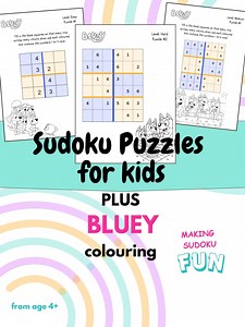 Kids Sudoku With Bluey Colouring Pages - Etsy