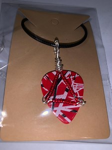 Frankenstrat Inspired Fan Art Guitar Pick Necklace, Eddie Van Halen, Wire Wrapped Jewelry - Etsy