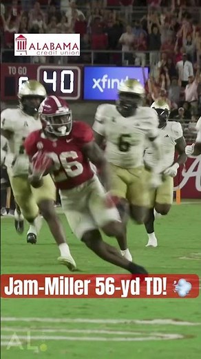JAM! 🍇 Alabama RB Jam Miller explodes for a 56-yard touchdown vs. USF #RollTide
