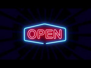Open neon sign 1 hour loop