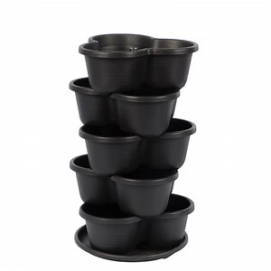 [Hot Item] 5 Tier Stackable Garden Vertical Planter Plastic Flowerpots