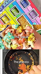 the rainbow popcorn process 🌈🍿#rainbowpopcorn #rainbowfood #popcornrecipe