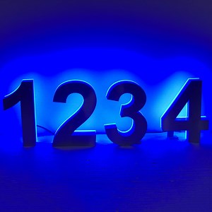 [Hot Item] Custom Small Brushed Hotel Stainless Steel LED Backlit House Numbers