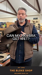 1.3K views · 46 reactions | Can my Akubra hat get wet? Yes. Akubra hats are made from naturally shower-proof rabbit pelt. Just remember to NEVER force heat and ALWAYS air dry. Is it a rain hat? No. But you certainly don't need to be precious when the skies open up. #AkubraHats #Akubra | The Bloke Shop | Facebook