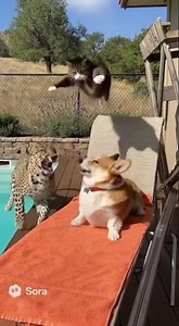 Leopard Came Roaring, Left Purring. #funnyanimals #bravecat #plotwist