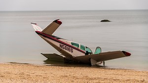 Small plane lands on Shoreham Beach after engine trouble
