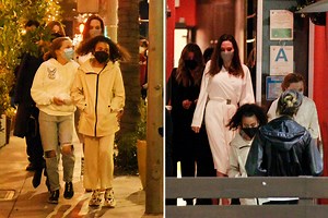 Angelina Jolie & Ellen Pompeo grab dinner in Beverly Hills in sky-high heels