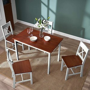 [Hot Item] Dining Room Solid Wood Furniture, Pine Dining Chairs and Dining Table