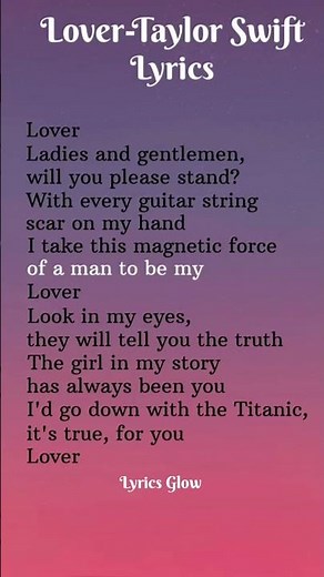 Lover – Taylor Swift | Full Lyrics Video