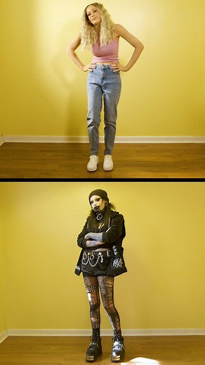 I feel like a naked alien without my tattos - I went from goth to basic glam #reels #viral #transformed #transformation #truly #makeover #makeup #goth #glam | Hooked On The Look