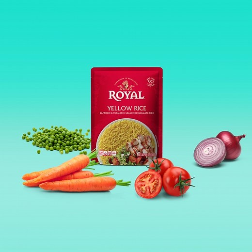 Our Royal® Ready To Heat Yellow Basmati Rice brings the aromatic taste of saffron and turmeric to your table, in only 90 seconds! | Royal Brand