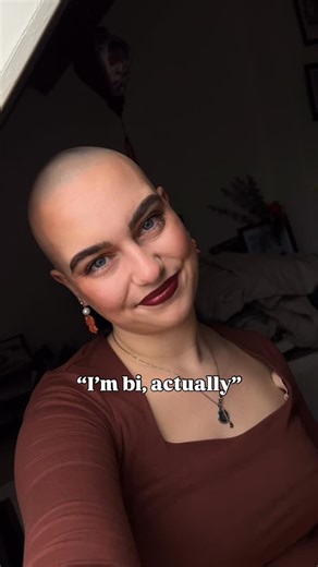 Anne 🍂 | Welcome to the chaos I call my life 😉 on Instagram: "Life of a bisexual: “Oh, so you are a lesbian?”, “It is just the pre-stage to being lesbian”, “Are you sure you’re not just straight?”. They either say I am confused and just straight or ignore the fact I am also attracted to men and say I am just a lesbian. Finding community is important. That is one thing I learned from losing my hair & finding the hair loss community. When I was ready to find it for being bi too, I did not feel “