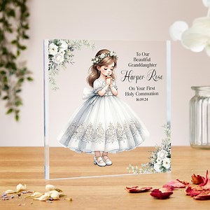 First Holy Communion Gifts for Girls, Acrylic Block, Baptism Gift, Granddaughter, Daughter, Goddaughter, Christening Gift, Sister, Niece - Etsy