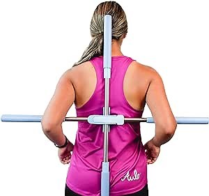 Aulo posture corrector, yoga sticks stretching tool, yoga sticks for posture, back straightener, back brace, posture pole hunch-back hump-back corrector for women, men, adults and children