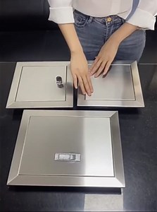 6x6 8x8 12x12 16x16 24x24 10x10 14x14 Stainless Steel Outdoor Access Panel, Customizable Tile Access Door for Walls - Seamless, Bathroom/ Kitchen/ BBQ Hole Cover Plate W/ Lock(28x30inch/710x760mm)
