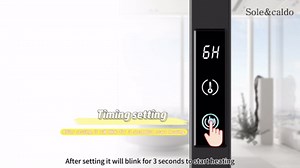 Sole&caldo Grey Carbon Steel Towel Warmer Rack with 15 Heating Strips and LED Temperature Timer Control, Freestanding or Wall Mounted Electric Towel Heater Rack