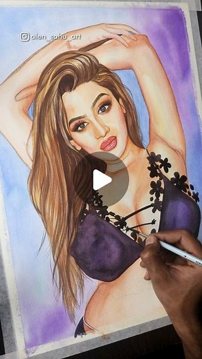 LaxmiNarayan Sahu Art on Instagram: "Beautiful Drawing by @alen_sahu_art Drawing of Beautiful model @kenisha.awasthi . . . . . . . . . . . . . . . . #art #artist #artwork #artistsoninstagram #artoftheday #artofinstagram #drawing #draw #drawingsketch #draweveryday #painting #paintings #paint #sketching #sketches #sketch #illustration #fineart #acrylicpainting #acryliconpaper #alensahuart #laxminarayansahuart #india #indian #god #kanha #shreekrishna #india"