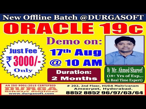 ORACLE 19c Offline Training @ DURGASOFT