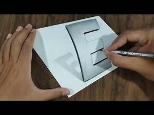 COMO DIBUJAR LA LETRA E EN 3D - CON SOMBRAS - How to draw the letter E in 3D with Shadows