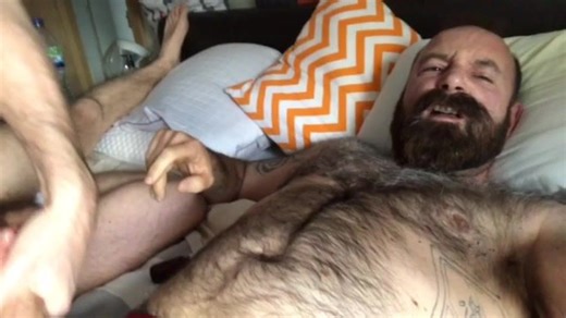 Verbal bear loves my hands on his Aussie cock
