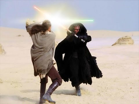 Star Wars Episode I - The Phantom Menace. Escape Tatooine (Qui-Gon Vs Darth Maul). 4K ULTRA HD.