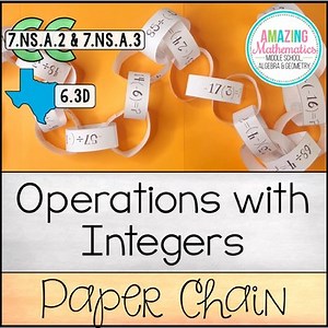 Adding, Subtracting, Multiplying, & Dividing Integers Chain Activity