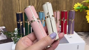 Refillable Travel Perfume Bottle – Fine Mist Atomizer, Bottom Fill, Genuine Leather Shell, TSA Approved, For Daily Refresh & Travel (Black, 5ml)