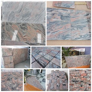 [Hot Item] Cheaper Multicolor Red Granite Polished Rough River Granite Slab for Outdoor Paving Staircase China Juparana Rosa Aurora Granite