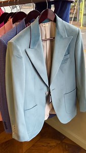 A closer look at The Light Blue Velvet Jacket 🪡 #velvetjacket #blueaesthetic #menstailoring | Gresham Blake