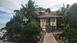 Matara, Sri Lanka, November 25 Paravi Duwa Temple, tourists on the...