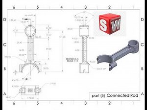 For Beginners 🛠️: SolidWorks Tutorial 📐-connecting rod( part {5})