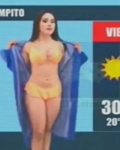 WATCH: Weather girl undresses on live TV