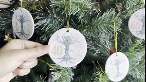 40th Wedding Anniversary Ornament Gifts - Meaningful Ruby for Husband, Wife, Parents, Hanging Ornament for Christmas Decor, Christmas Decor 2023, Flat Circle Ornament