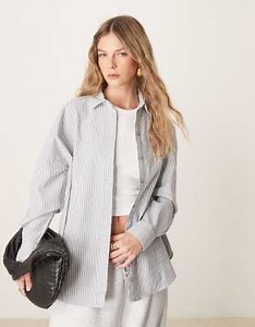 Selected Femme oxford shirt in white navy stripe | ASOS