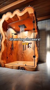 These giant wood log showers look absolutely epic! Video credit Inspiring Designs Follow us Sitaram Home Design #interiordesign #woodworking #bathroommakeover | Sitaram Home Design
