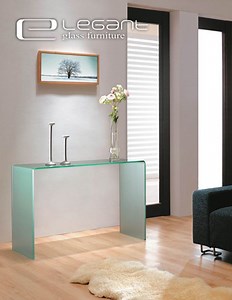 [Hot Item] Sandblasting Bent Glass Console Table