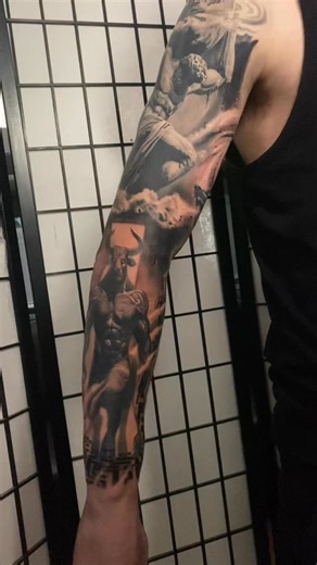 Black and grey sleeve by Gina | Silver Dragon Tattoo