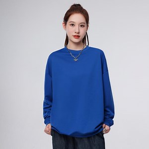[Hot Item] 100% Cotton Plain Round Neck Long Sleeve Fleece Crew Neck Sweatshirt Full Zip up Sweatshirt Thick Fleece Jackets