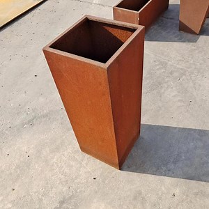 [Hot Item] Patio Corten Steel Tapered Square Planterstall Rust Meta Planter