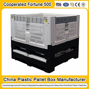 [Hot Item] Grille de ventilation en maille logistique HDPE de haute résistance pour entrepôt, manchon de stockage empilable isolé en plastique pour palettes de poisson, destiné aux légumes et aux fruits