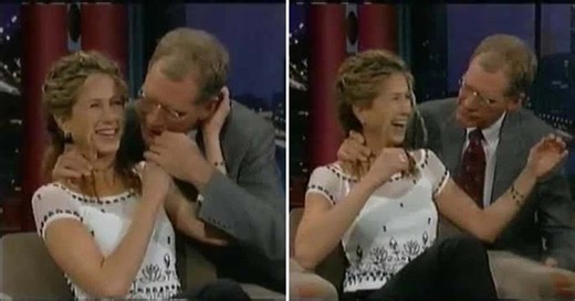 Resurfaced clip of David Letterman licking Jennifer Aniston's hair is still disturbing even years later
