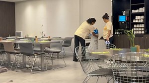 This is Plato. It’s a robot in the breakfast room of our Paris hotel that takes dirty dishes to the kitchen. I like how engineers programmed it with eyes. Maybe Plato can do my next 2am KSL 5 TV liveshot for me. | Alex Cabrero KSL