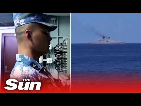 China state TV shows military drills around Taiwan