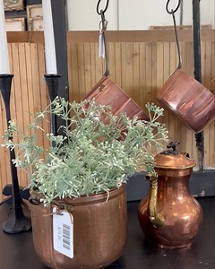 12 reactions | Beautiful European copper!!! From left to right Copper bowl with double handles $75 Copper tea pot $75 SET of six heavy copper pots $225 18” large copper heavy pan with lid $175 832-307-7202 | Heritage Market | Facebook