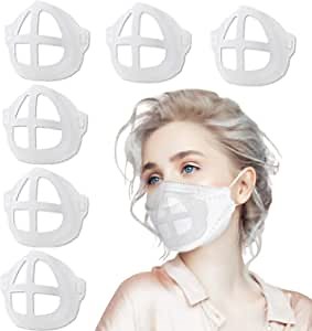 50PCS Face Mask Bracket Silicone, 3D Face Mask Bracket Silicone, Face Bracket Silicone, Large Insert Frame Protect Lipstick Plastic Mask Insert for More Space