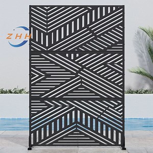 [Hot Item] Outsunny Aluminium Outdoor Privacy Screen Laser Cut Decorative Divider with Stand Garden